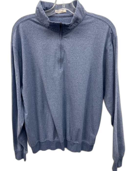 Oliver Ridley Size M Blue Synthetic Heathered Quarter Zip Long Sleeve Shirt Blue / M