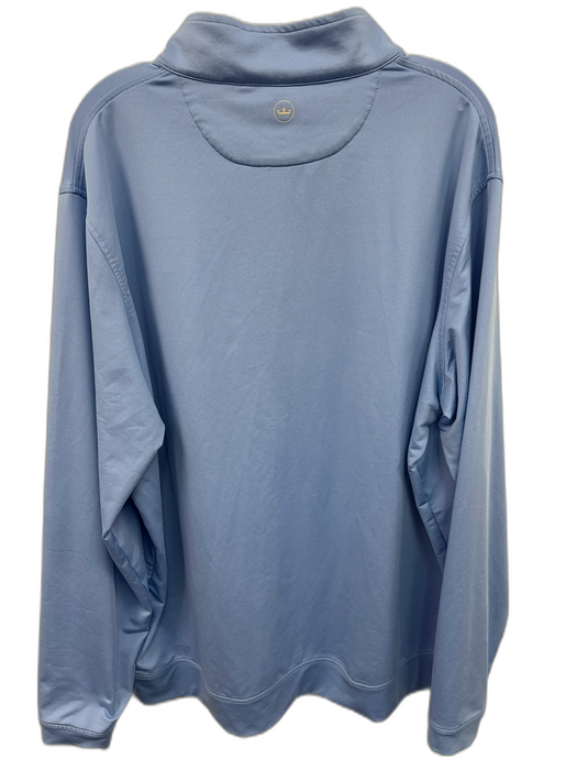 Peter Millar Size XXL Blue Synthetic Solid Quarter Zip Men's Long Sleeve Shirt Blue / XXL