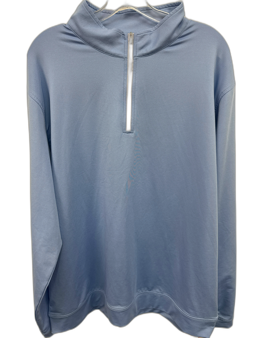 Peter Millar Size XXL Blue Synthetic Solid Quarter Zip Men's Long Sleeve Shirt Blue / XXL