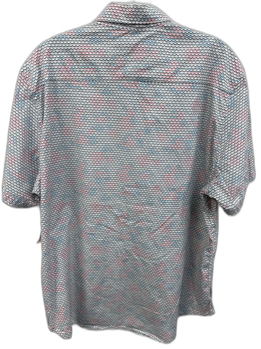 Robert Graham Size XL White & Multi Cotton Blend Abstract Button Up Short Sleeve White & Multi / XL