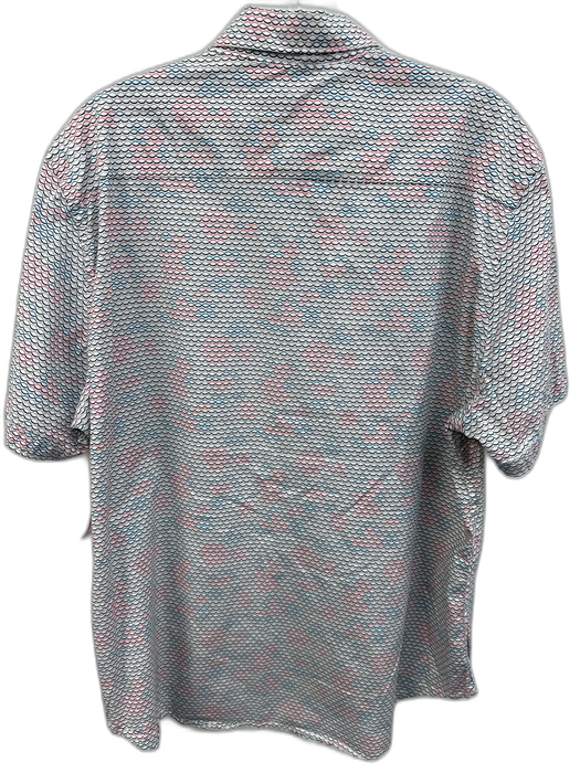 Robert Graham Size XL White & Multi Cotton Blend Abstract Button Up Short Sleeve White & Multi / XL