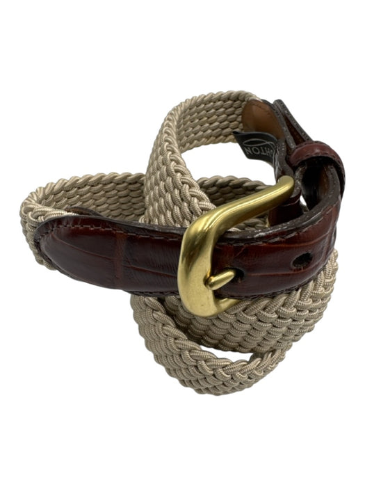 Brighton Beige Cotton Blend Woven Men's Belt Beige