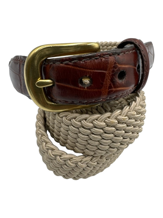Brighton Beige Cotton Blend Woven Men's Belt Beige