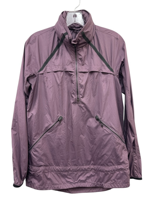 Lululemon Size S/M Purple & Gray Nylon Mesh Quarter Zip Mock Neck Jacket Purple & Gray / S/M