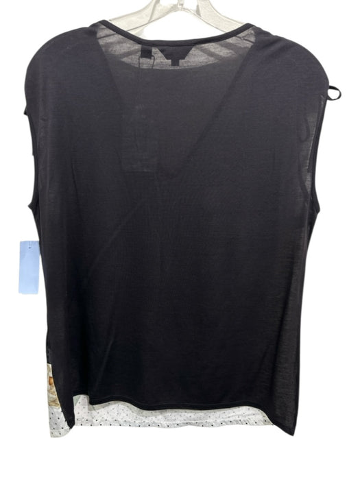 Ted Baker Size 2 Black, White & Green Lyocell & Polyester Floral Polka Dot Top Black, White & Green / 2
