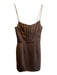 Retrofete Size XS Brown Acetate & Polyester Satin Bodice Chain Strap Dress Brown / XS