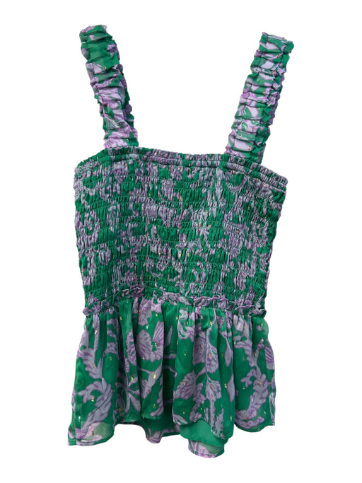 Lilly Pulitzer Size XS Green Polyester Metallic smocked Sleeves Tank Top Green / XS
