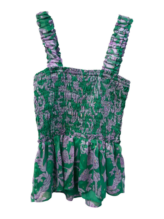 Lilly Pulitzer Size XS Green Polyester Metallic smocked Sleeves Tank Top Green / XS