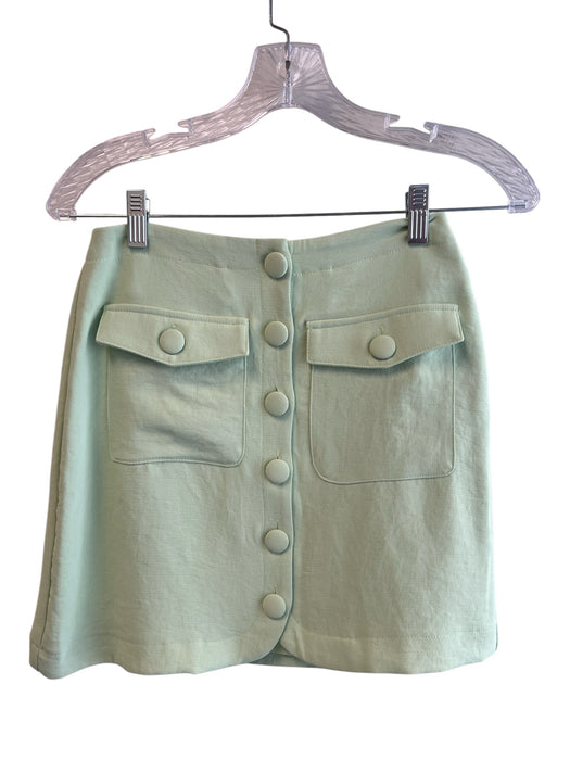 ASTR The Label Size XS Green Polyester Solid Flap Pockets Mini Skirt Set Green / XS