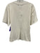 EB Denim Size M Cream White Cotton Short Sleeve Ribbed Collar Cinched Top Cream White / M