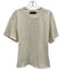 EB Denim Size M Cream White Cotton Short Sleeve Ribbed Collar Cinched Top Cream White / M