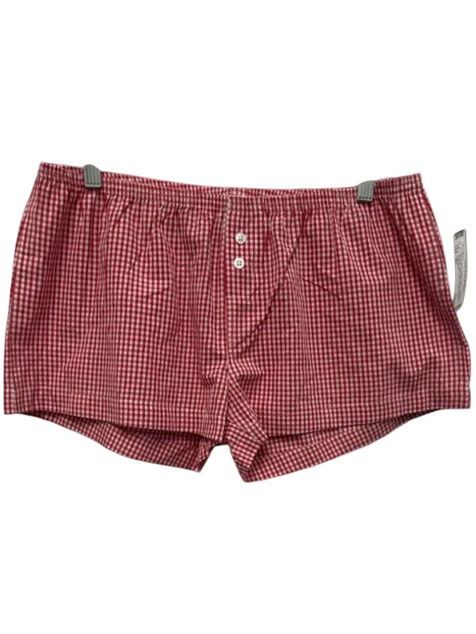 Daily Drills Size M/L Red & White Cotton Elastic Waistband Gingham Boxer Shorts Red & White / M/L