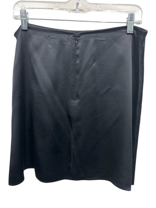 Reformation Size 10 Black Silk Back Zip A Line Mini Skirt Black / 10