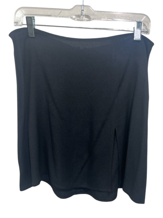 Reformation Size 10 Black Viscose Blend Back Zip Front Slit Mini Skirt Black / 10