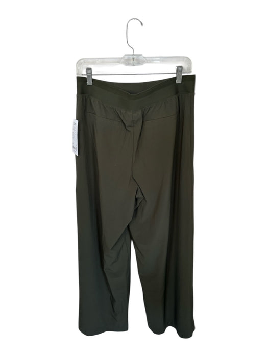 Athleta Size 10 Dark Olive Polyester Blend Trouser Elastic Waist Pockets Pants Dark Olive / 10