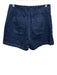Spanx Size M Dark Wash Cotton Blend Denim Elastic Waist Pleat Detail Shorts Dark Wash / M