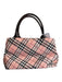 Burberry Pink Canvas Leather Handle Top Handle Magnetic Close plaid Bag Pink / as is