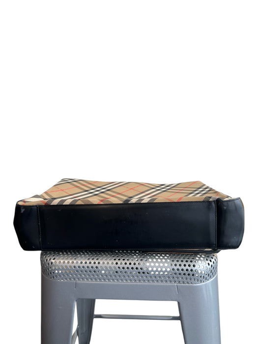 Burberry Beige Canvas Leather Handle Front Pockets Magnetic Close Bag Beige