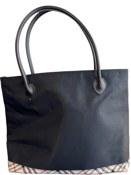 Burberry Black Canvas Leather Handle Interior Zip Top Zip shoulder bag Bag Black / Large