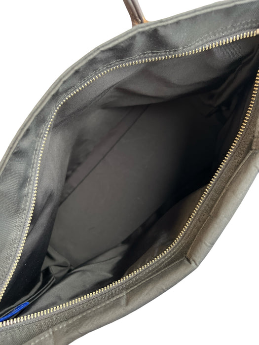 Burberry Black Canvas Leather Handle Interior Zip Top Zip shoulder bag Bag Black / Large