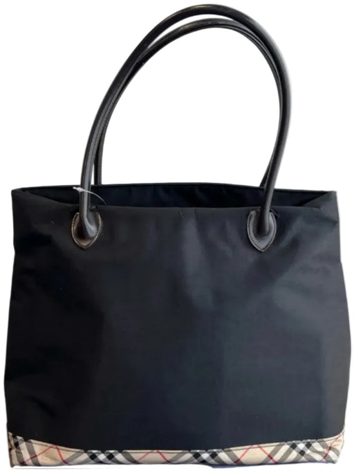 Burberry Black Canvas Leather Handle Interior Zip Top Zip shoulder bag Bag Black / Large