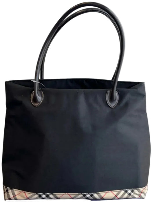 Burberry Black Canvas Leather Handle Interior Zip Top Zip shoulder bag Bag Black / Large