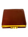 Cartier Burgundy Cowhide Leather Embossed Double C Logo Kiss Lock Wallets Burgundy