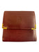 Cartier Burgundy Cowhide Leather Embossed Double C Logo Kiss Lock Wallets Burgundy