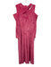 Ganni Size 44 Pink Polyester Blend Long Sleeve Velvet Cut Outs Maxi Dress Pink / 44
