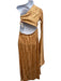 Diarrablu Size 2XL Gold & Brass Polyester Elastic Waist One Sleeve Drape Dress Gold & Brass / 2XL