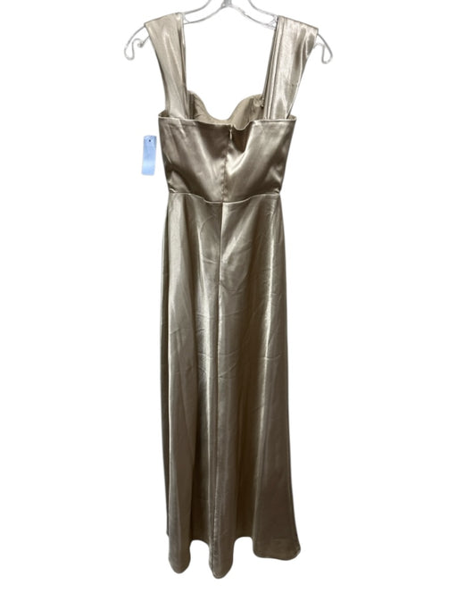 Birdy Grey Size XS Champagne Polyester Satin Feel Draped Detail Front Slit Gown Champagne / XS