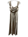 Birdy Grey Size XS Champagne Polyester Satin Feel Draped Detail Front Slit Gown Champagne / XS