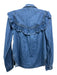 Pilcro Size XS Medium Wash Cotton Denim Button Up Ruffle Long Sleeve Top Medium Wash / XS