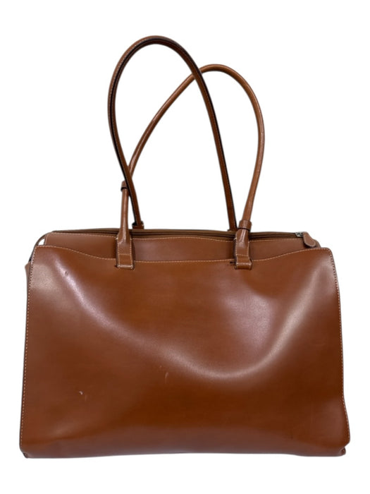 Lodis Brown Leather Shoulder Bag Zip Close Rectangle Bag Brown