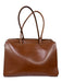 Lodis Brown Leather Shoulder Bag Zip Close Rectangle Bag Brown