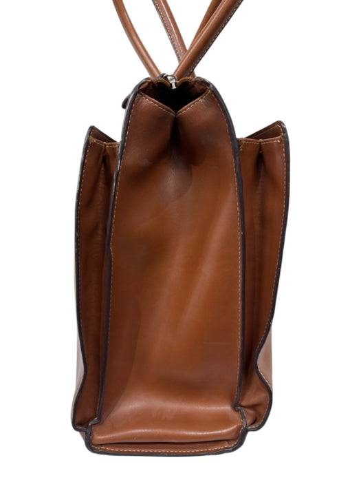 Lodis Brown Leather Shoulder Bag Zip Close Rectangle Bag Brown
