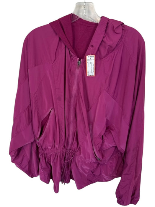 FP Movement Size L Purple Nylon Hood Full ZIp Athletic Jacket Purple / L
