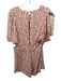 Free People Size 0 Pink, Blue & Red Viscose Blend Keyhole Back V Neck Romper Pink, Blue & Red / 0