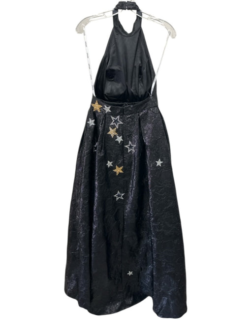 Jovani Size 6 Black Polyester Halter Neck Star Applique Shiny floor length Gown Black / 6