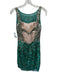 Sherri Hill Size 6 Teal Green & Gold Polyester Sequined Mesh Detail Dress Teal Green & Gold / 6