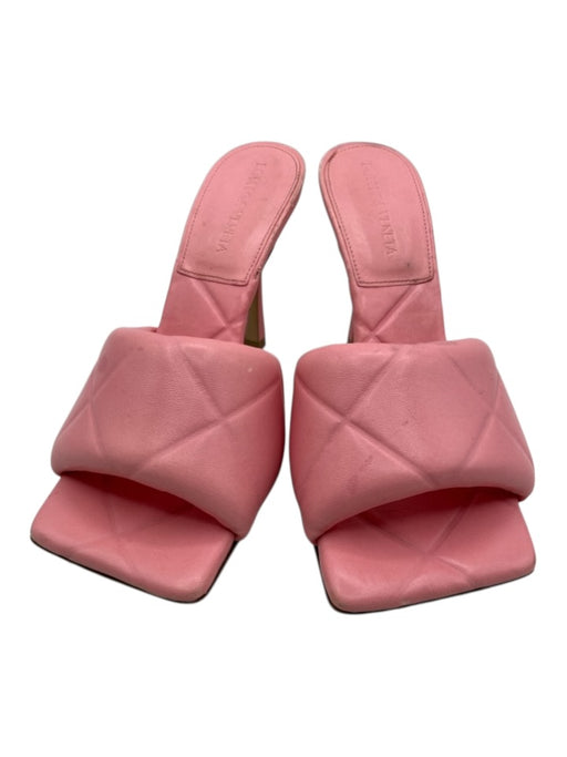 Bottega Veneta Shoe Size 37 Bubblegum Pink Leather Upper Quilted Mule Sandals Bubblegum Pink / 37