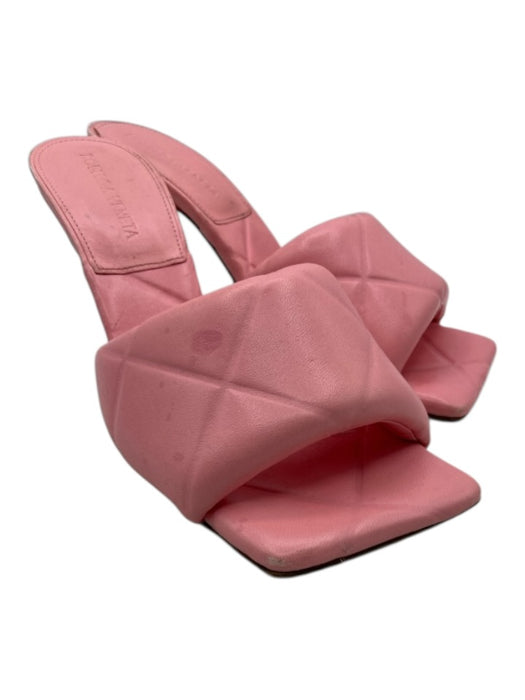 Bottega Veneta Shoe Size 37 Bubblegum Pink Leather Upper Quilted Mule Sandals Bubblegum Pink / 37