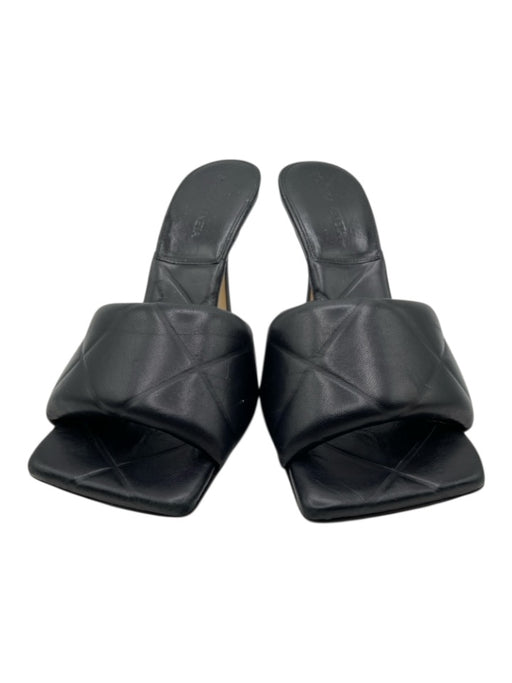 Bottega Veneta Shoe Size 37 Black Leather Upper Quilted Square Toe Mule Sandals Black / 37