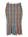 J Crew Size 4 Rainbow Cotton Zip Close Striped Smocked Mermaid Skirt Rainbow / 4