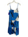 J Crew Size 2 Blue Cotton Bow detail Zip Back Printed Adjustable Strap Dress Blue / 2