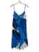 J Crew Size 2 Blue Cotton Bow detail Zip Back Printed Adjustable Strap Dress Blue / 2