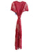 Tanya Taylor Size 2 Red & White Silk V Neck Short Flutter Sleeve Floral Dress Red & White / 2