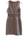 J Crew Size 2 Gold & Blue Polyester Blend Sleeveless Round Neck Back Zip Dress Gold & Blue / 2