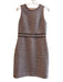 J Crew Size 2 Gold & Blue Polyester Blend Sleeveless Round Neck Back Zip Dress Gold & Blue / 2