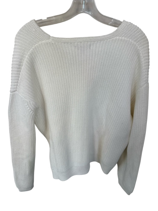 Quince Size M White Organic Cotton Long Sleeve Knit V Neck Sweater White / M